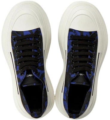 (W) Alexander McQueen Tread Slick Low Lace Up 'Logo Grafiti - Biru Hitam' 708093-W4TG5-4593 Lookbook (W) Alexander McQueen Tread Slick Low Lace Up 'Logo Grafiti - Biru Hitam' 708093-W4TG5-4593