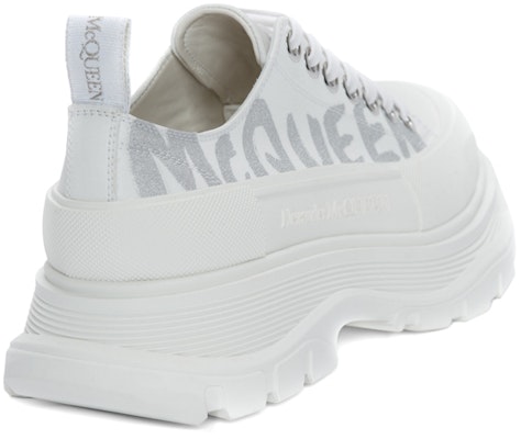 (W) Alexander McQueen Tread Slick Low Lace Up Kanvas Grafiti 'Putih Abu-abu' 676711W4RQ29071 Shop (W) Alexander McQueen Tread Slick Low Lace Up Kanvas Grafiti 'Putih Abu-abu' 676711W4RQ29071