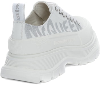 (W) Alexander McQueen Tread Slick Low Lace Up Kanvas Grafiti 'Putih Abu-abu' 676711W4RQ29071 Shop (W) Alexander McQueen Tread Slick Low Lace Up Kanvas Grafiti 'Putih Abu-abu' 676711W4RQ29071
