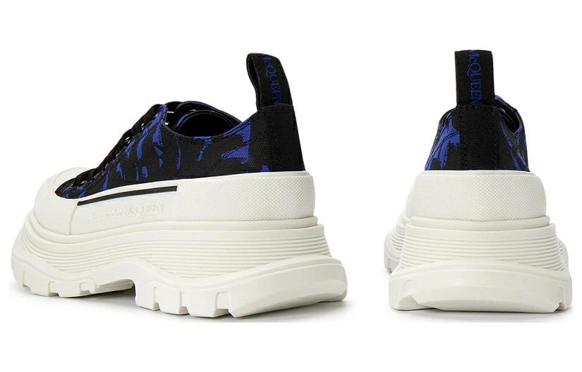 Shop (W) Alexander McQueen Tread Slick Low Cordones 'Graffiti Logo - Azul Negro' 708093-W4TG5-4593