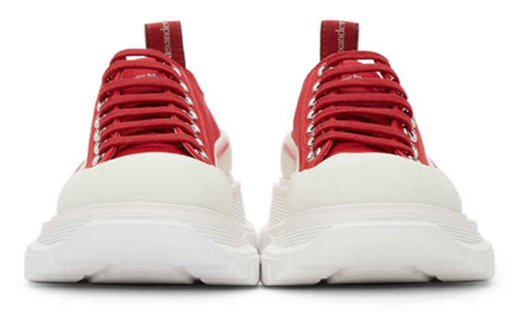 (W) Alexander McQueen Tread Slick Low Lace Up 'Red White' 圖 4
