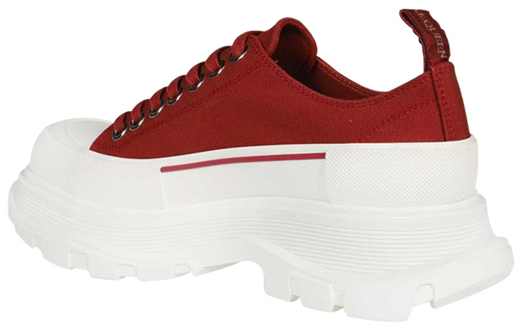 Shop (W) Alexander McQueen Tread Slick Low Lace Up ''Rosso Scuro Bianco'' 611705W4MV25115