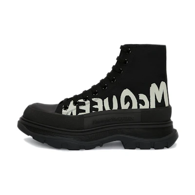 (W) Alexander McQueen Tread Slick Mid-Top 'Black CMFT'