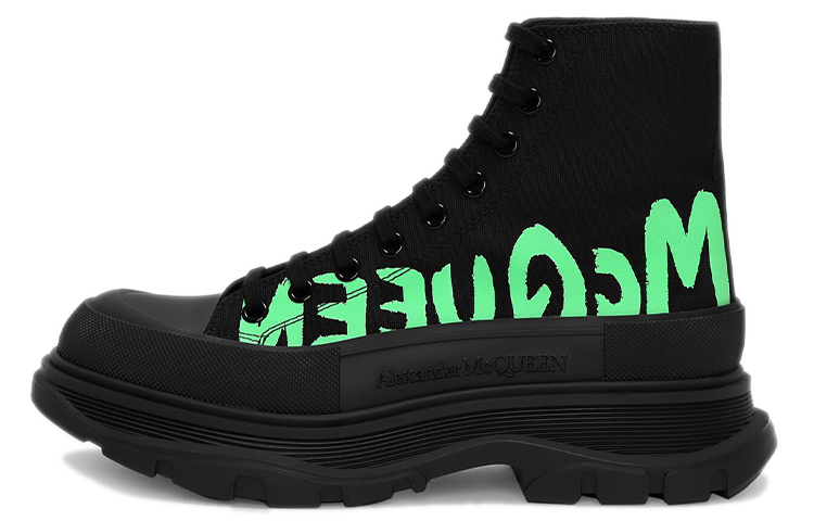 (W) Alexander McQueen Tread Slick Mid-Top 'Black CMFT' 圖 2