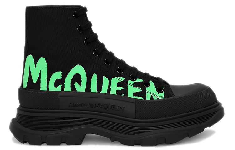 (W) Alexander McQueen Tread Slick Mid-Top 'Black CMFT' 圖 4