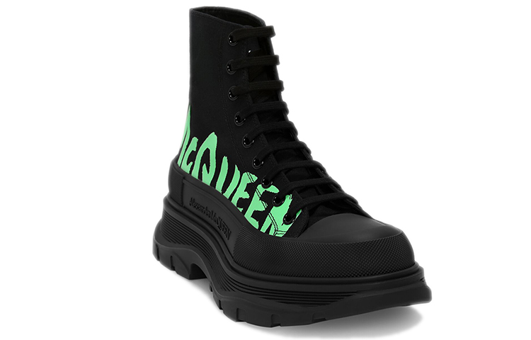 (W) Alexander McQueen Tread Slick Mid-Top 'Black CMFT' 圖 5