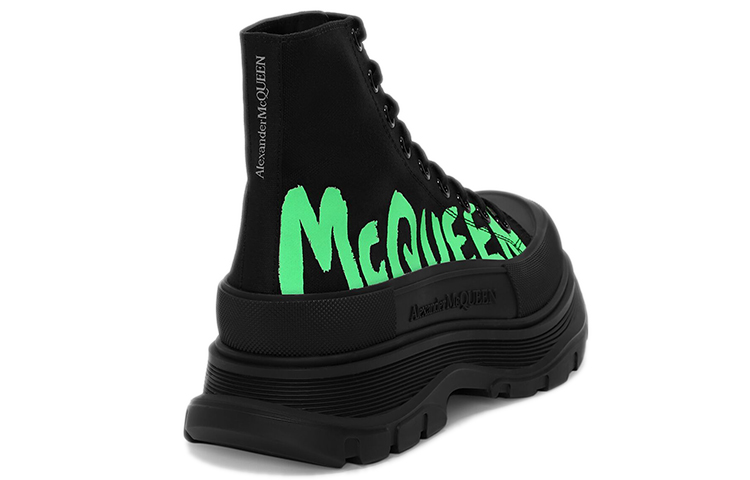 (W) Alexander McQueen Tread Slick Mid-Top 'Black CMFT' 圖 6