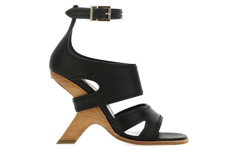 (W) Alexander McQueen Tread Slick Sandal 'Black Leather' 圖 2