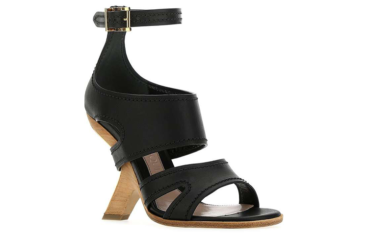 (W) Alexander McQueen Tread Slick Sandal 'Black Leather' 圖 3