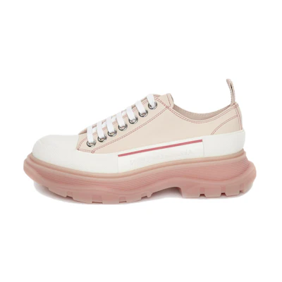(W) Alexander McQueen Tread Slick Lace Up 'Tea Rose White'