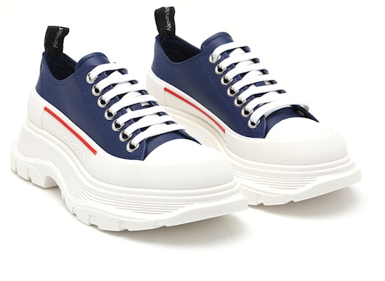 Alexander McQueen亞歷山大·麥昆 Tread Slick 圓頭繫帶 休閒單鞋 女款 藍色 Lookbook Alexander McQueen亞歷山大·麥昆 Tread Slick 圓頭繫帶 休閒單鞋 女款 藍色