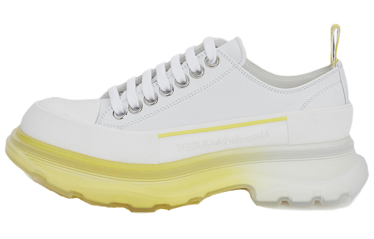 (Women) Alexander McQueen Tread Slick Sneakers 'Yellow White' 702042WHZ6E8943