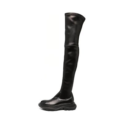 (W) Alexander McQueen Tread Slick Tall Boot 'Black'