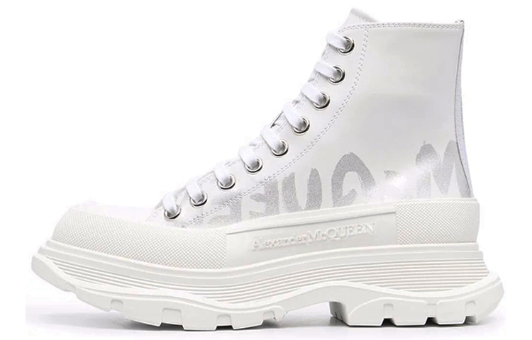 (Women) Alexander McQueen Tread Tread Slick High-Top Boots 'White' 679529WIABD9071