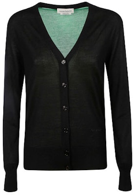 (W) Alexander McQueen Kardigan Rajut Leher V Blok Warna Hitam 667839-Q1AVV-1096 Order (W) Alexander McQueen Kardigan Rajut Leher V Blok Warna Hitam 667839-Q1AVV-1096