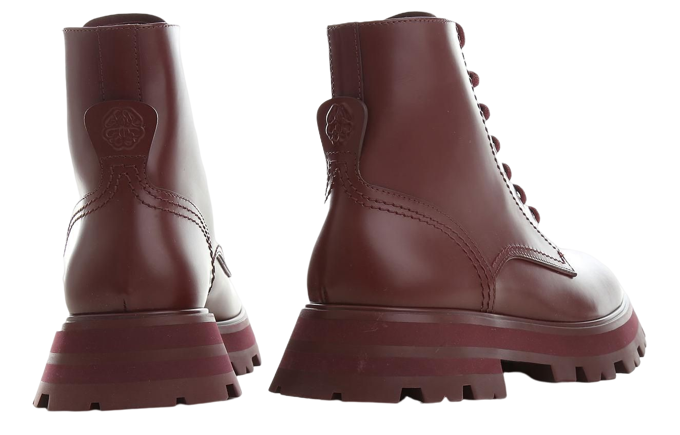 Shop (W) 알렉산더 맥퀸 버건디 레더 원더 부츠 (59 characters) 657569WHZ8J6097
