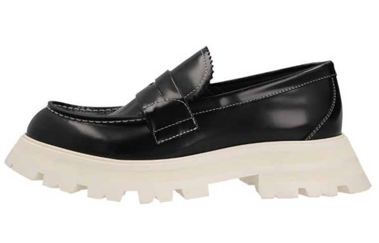 (Women) Alexander McQueen Wander Black 'Leather Fashion Slip-On Platform' 708061WIC6K1075