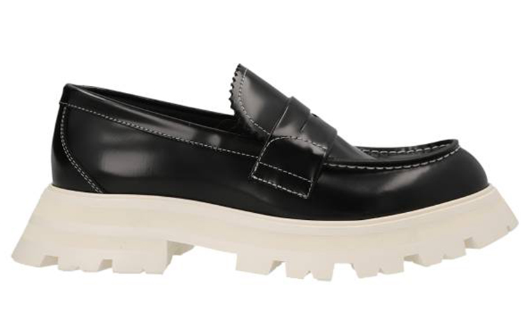 Order (W) 亚历山大·麦昆Wander黑色皮革时尚厚底便鞋 708061WIC6K1075