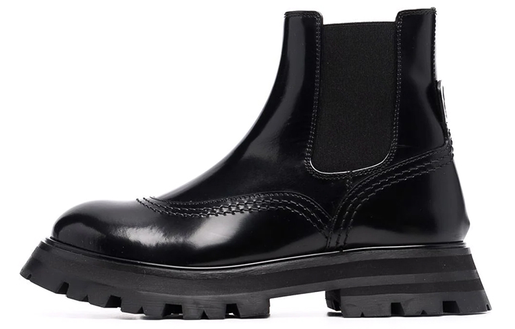 (Women) Alexander McQueen Wander Chelsea Ankle Boot 'Black Natural' 676742-WHZ8L-1443