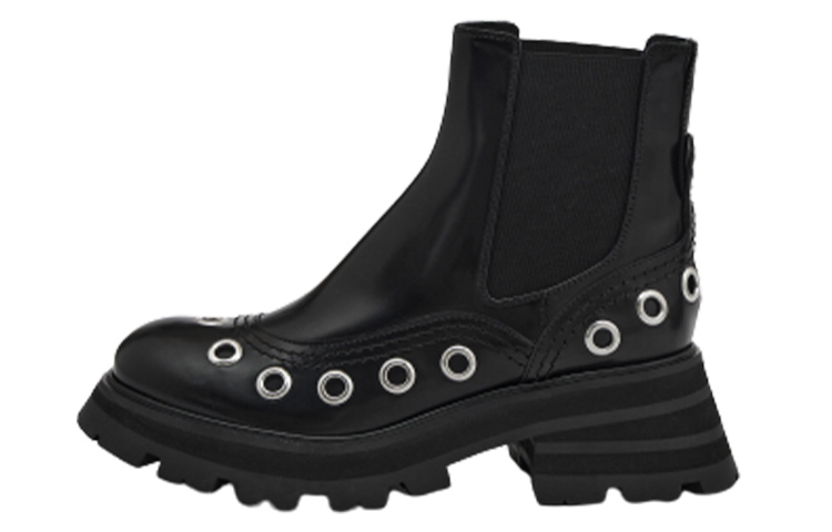 (Women) Alexander McQueen Wander Chelsea Boot 'Black Calfskin' 733042WIC6I1081