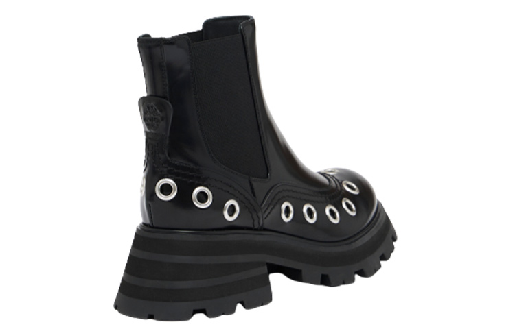 Lookbook (W) 亚历山大·麦昆Wander切尔西靴‘黑色小牛皮’ 733042WIC6I1081