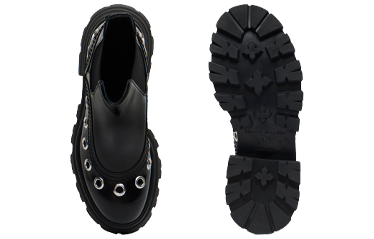 Shop (W) 亚历山大·麦昆Wander切尔西靴‘黑色小牛皮’ 733042WIC6I1081