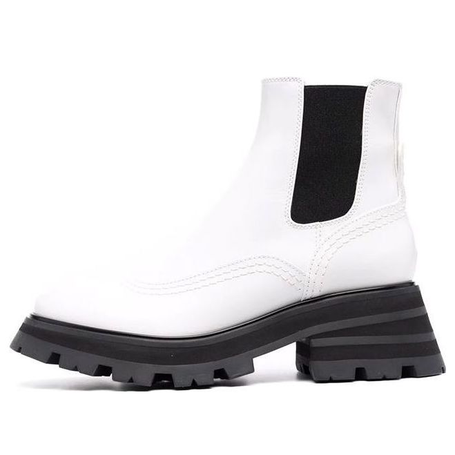 (Women) Alexander McQueen Wander Chelsea Boot 'New Ivory Black' 666368WHZ849360