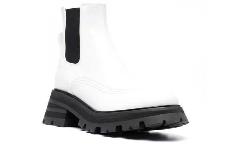 Order (W) Alexander McQueen Wander Chelsea Boot 'Ivory Hitam Baru' 666368WHZ849360
