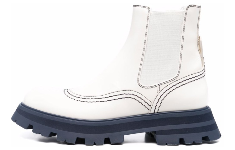 (Women) Alexander McQueen Wander Chelsea Boot 'White Navy' 686283WHZ8R9295