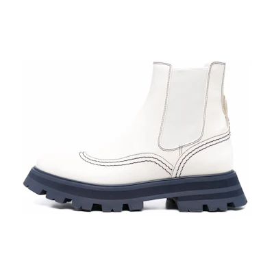 (W) Alexander McQueen Wander Chelsea Boot 'White Navy'