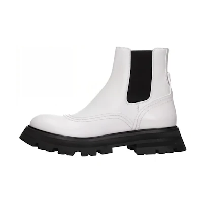 (W) Alexander McQueen Wander Chelsea Boot 'White Black'