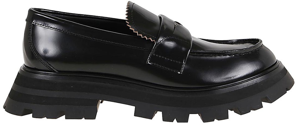 (W) Alexander McQueen Wander Kasut Kulit Loafers 'Hitam Teras' 685690WHZ851081 Order (W) Alexander McQueen Wander Kasut Kulit Loafers 'Hitam Teras' 685690WHZ851081
