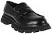 (W) Alexander McQueen Wander Kasut Kulit Loafers 'Hitam Teras' 685690WHZ851081