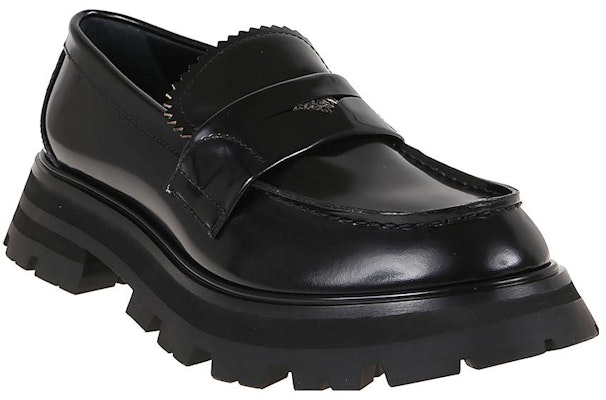 (W) Alexander McQueen Wander Kasut Kulit Loafers 'Hitam Teras' 685690WHZ851081 Lookbook (W) Alexander McQueen Wander Kasut Kulit Loafers 'Hitam Teras' 685690WHZ851081