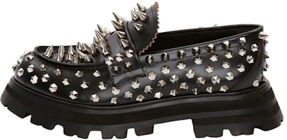 (Women) Alexander McQueen Wander Loafer 'Black Silver Studs' 708062WIC651081 (Women) Alexander McQueen Wander Loafer 'Black Silver Studs' 708062WIC651081