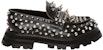 (W) Alexander McQueen Wander Loafer 'Hitam Permata Perak' 708062WIC651081