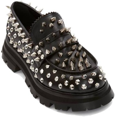 (Women) Alexander McQueen Wander Loafer 'Black Silver Studs' 708062WIC651081 Lookbook (Women) Alexander McQueen Wander Loafer 'Black Silver Studs' 708062WIC651081