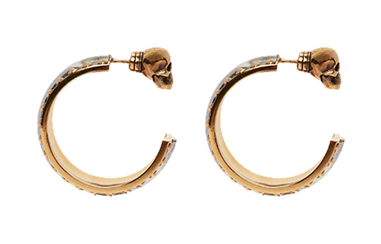 Lookbook (W) Pendientes de Calavera de Latón Amarillo Alexander McQueen. 677694J160Z1334