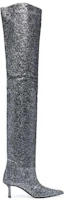 Order 亞歷山大·王 尖頭套穿 及膝長靴 7.5厘米 女款 銀色