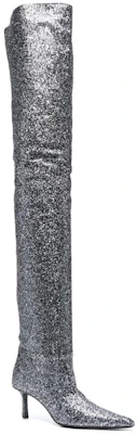 亞歷山大·王 尖頭套穿 及膝長靴 7.5厘米 女款 銀色 Lookbook 亞歷山大·王 尖頭套穿 及膝長靴 7.5厘米 女款 銀色
