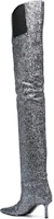 Shop 亞歷山大·王 尖頭套穿 及膝長靴 7.5厘米 女款 銀色