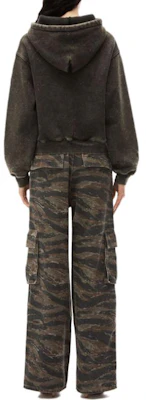 (W) 亞歷山大王軍綠色連帽印花抽繩上衣 4CC3232072-305 Shop (W) 亞歷山大王軍綠色連帽印花抽繩上衣 4CC3232072-305