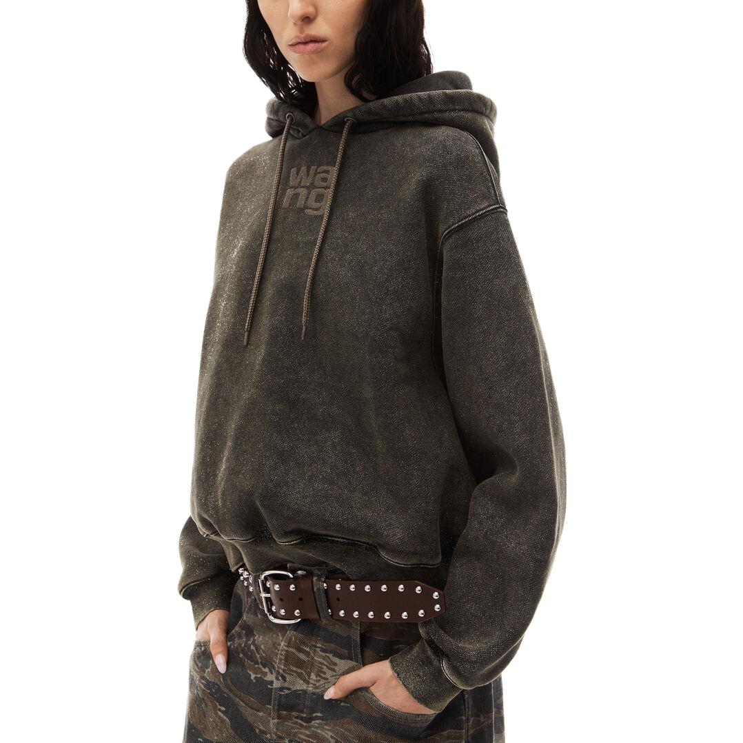 Purchase (W) 亞歷山大王軍綠色連帽印花抽繩上衣 4CC3232072-305