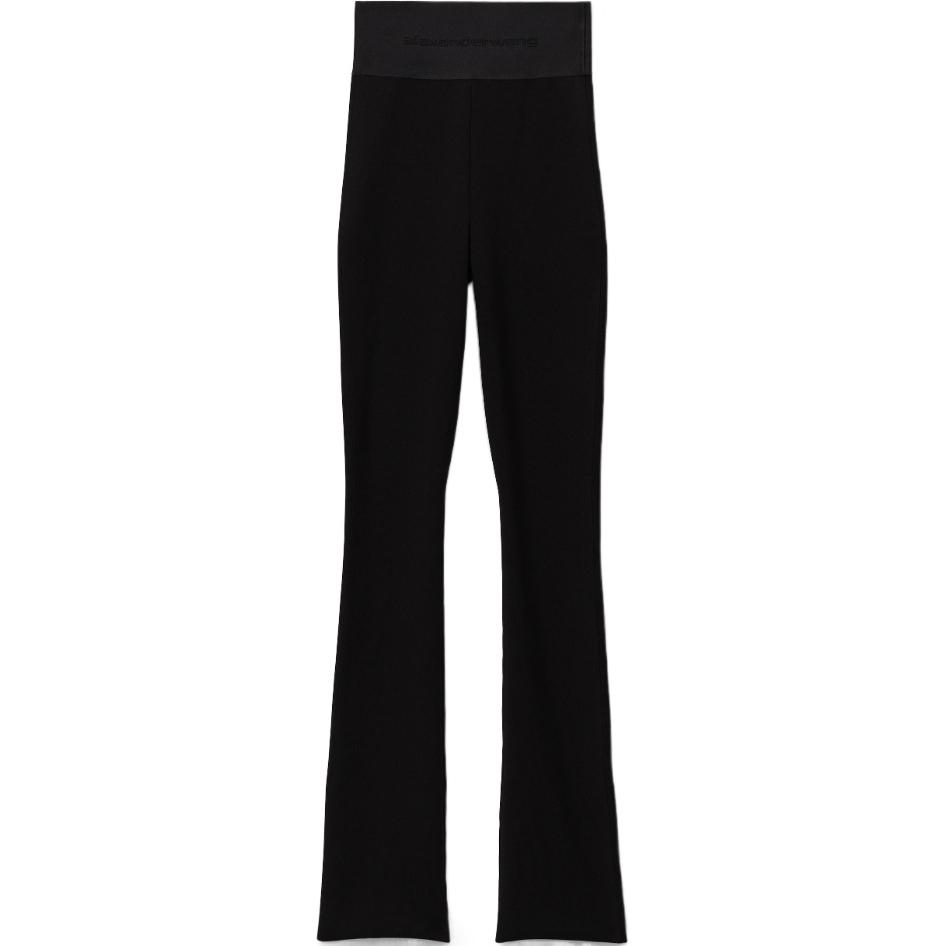 (Women) Alexander Wang  Black Bootcut Pants with Logo Waistband Casual Look. 1KC1244050-001