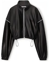 (Women) Alexander Wang Black Colorblock Zip-Up Stand Collar Short Jacket. 4CC4232074-001 (Women) Alexander Wang Black Colorblock Zip-Up Stand Collar Short Jacket. 4CC4232074-001