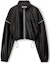 Buy (W) Alexander Wang Jaket Pendek Hitam Colorblock dengan Resleting dan Kerah Tinggi. 4CC4232074-001
