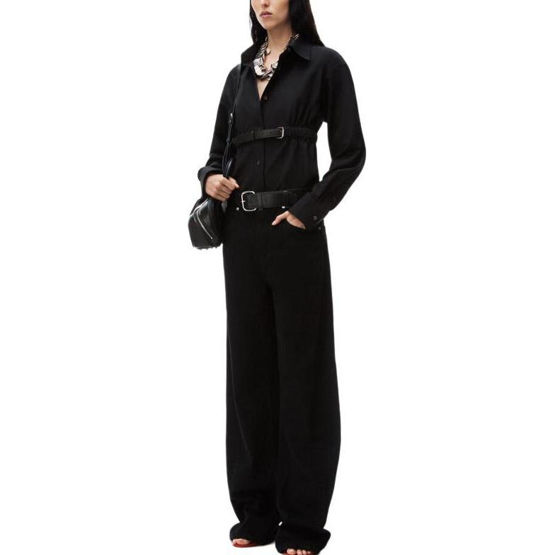 Lookbook (W) アレキサンダーワン ブラック コットン 長袖 シャツ ベルトデザイン付き 1WC1241877-001