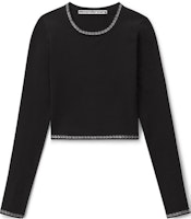 (Women) Alexander Wang Black Cropped Long Sleeve Knit Top. 1KC2231047-001 (Women) Alexander Wang Black Cropped Long Sleeve Knit Top. 1KC2231047-001