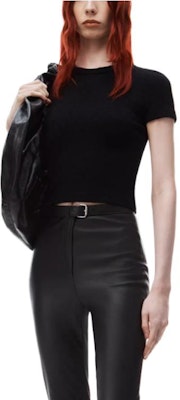 (Women) Alexander Wang Black Jacquard Knit Short Sleeve Crewneck T-Shirt SS24 4CC1241426-BLACK Purchase (Women) Alexander Wang Black Jacquard Knit Short Sleeve Crewneck T-Shirt SS24 4CC1241426-BLACK