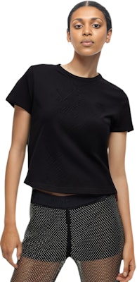 (Women) Alexander Wang Black Jacquard Knit Short Sleeve Crewneck T-Shirt SS24 4CC1241426-BLACK Details for (Women) Alexander Wang Black Jacquard Knit Short Sleeve Crewneck T-Shirt SS24 4CC1241426-BLACK